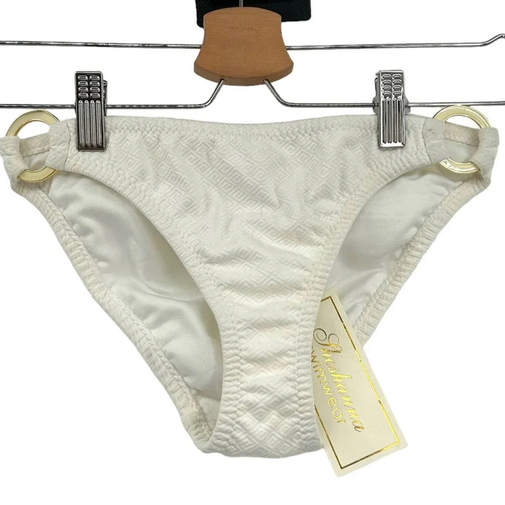 Shoshanna Swimwear‎ Ivory Ring Bikini Bottom Size Small